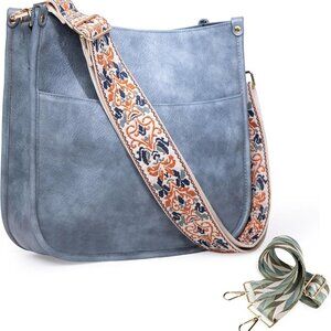 Vegan Leather Crossbody Bags for Women, Crossbody Purse with Guitar Strap Zipped